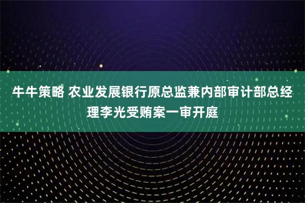牛牛策略 农业发展银行原总监兼内部审计部总经理李光受贿案一审开庭