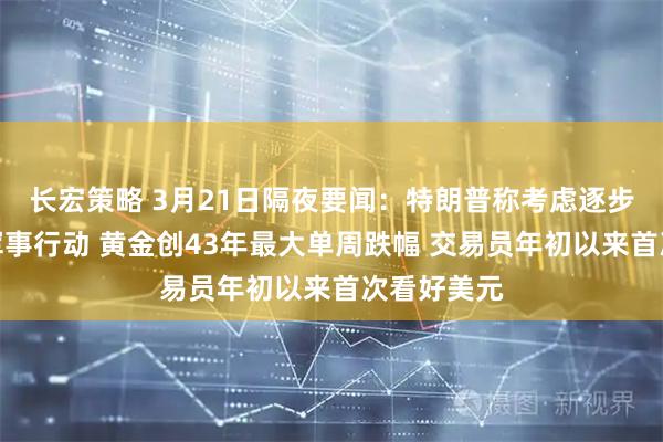 长宏策略 3月21日隔夜要闻：特朗普称考虑逐步收缩对伊军事行动 黄金创43年最大单周跌幅 交易员年初以来首次看好美元